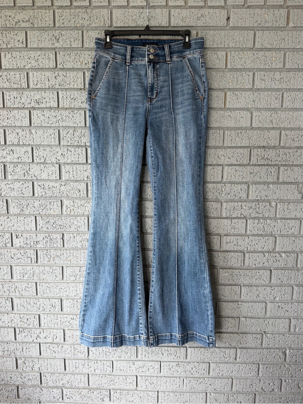 Judy Blue Trouser Flare Jeans Front Seam High Waisted Size 7/28 - Picture 4 of 8